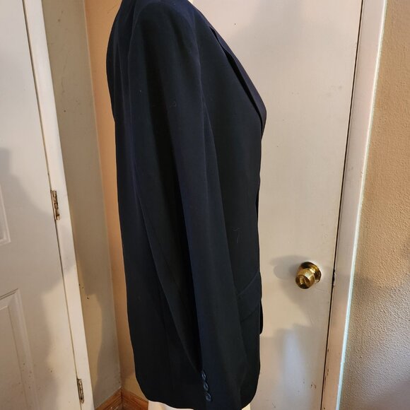 Evan Picone Mens Navy Blue 100% Wool Sport Coat Suit Jacket Blazer Sz 40 READESC - Picture 2 of 14